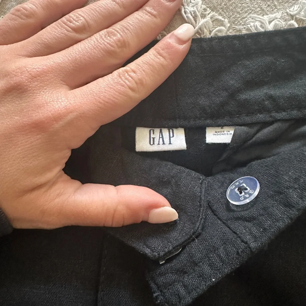 Gap Size 2 Wide Leg Black Linen Trousers - Picture 4 of 5